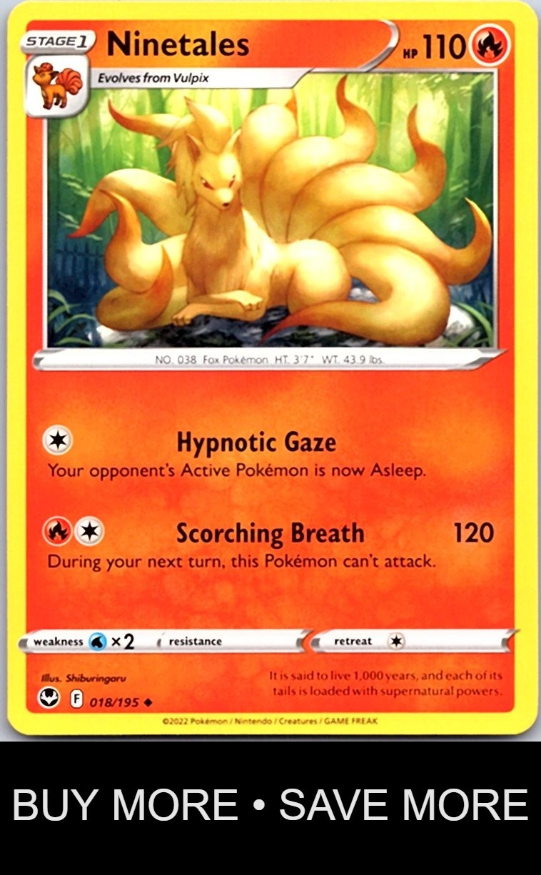 Ninetales 018/195 Silver Tempest Shiburingaru
