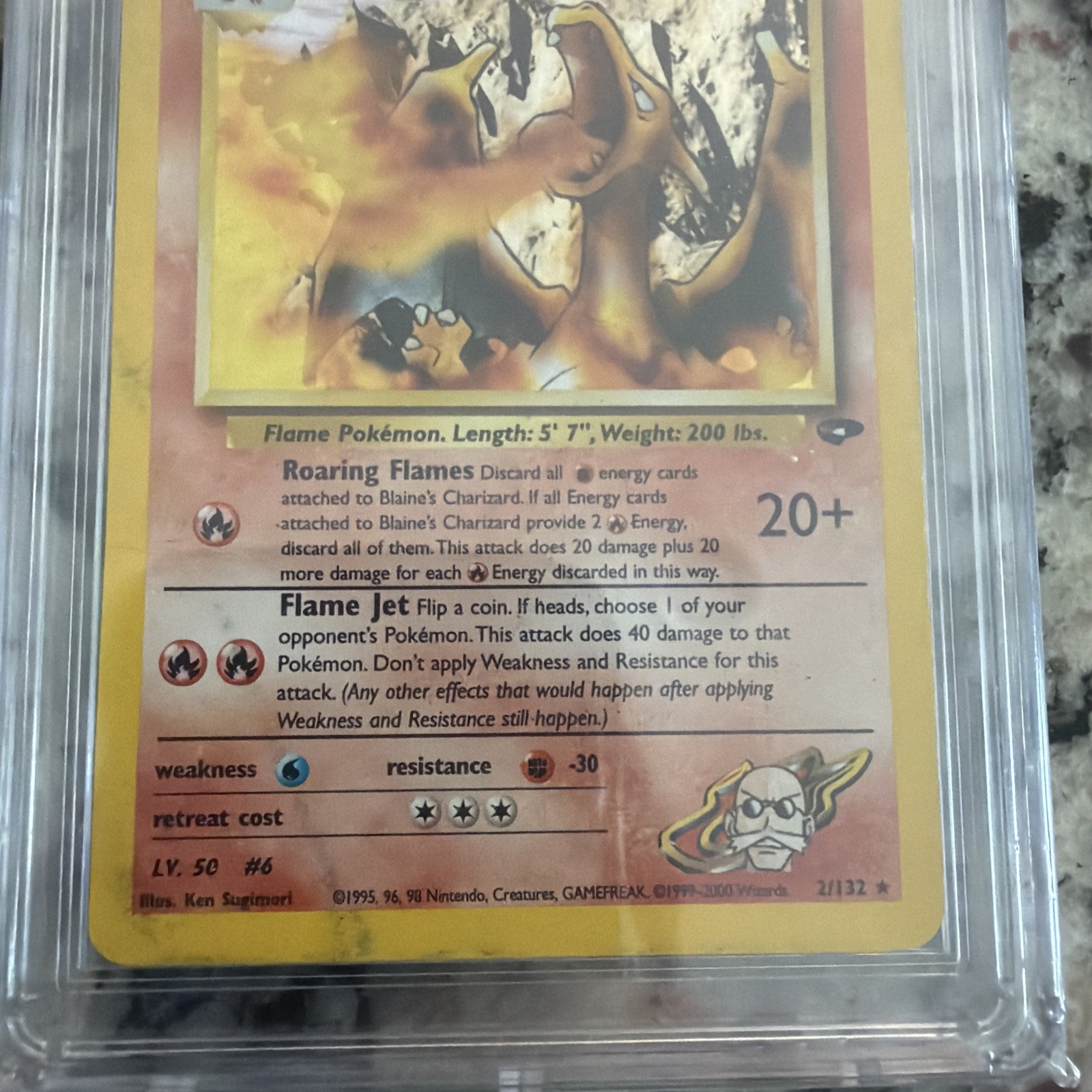 CGC 4 BLAINE’S CHARIZARD #2 – 2000 GYM CHALLENGE – POKEMON TCG ERROR
