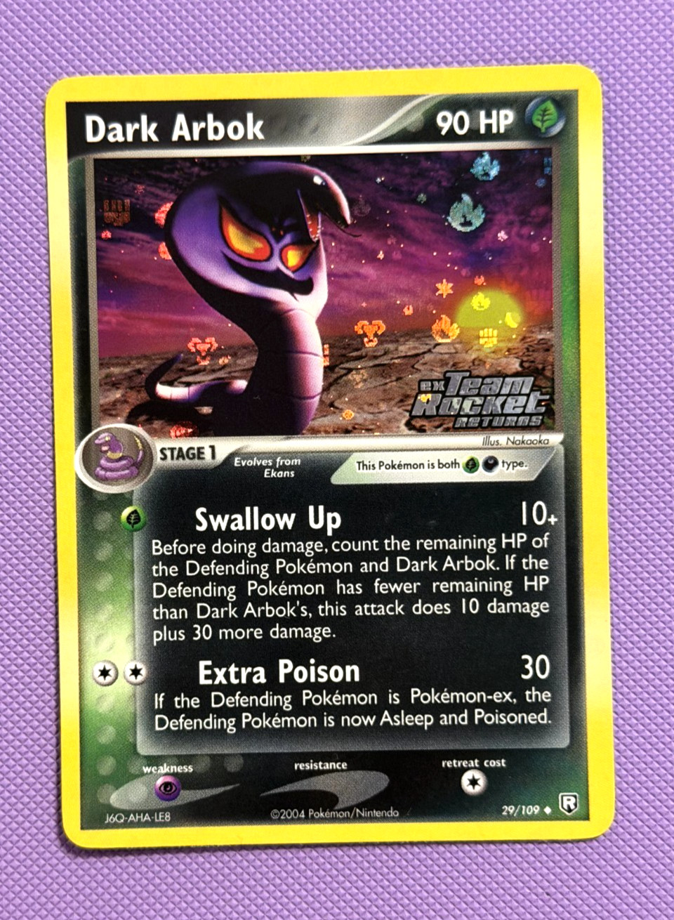 Pokemon: Dark Arbok [Reverse Holo] Team Rocket Returns 29/109 NM+ CLEAN