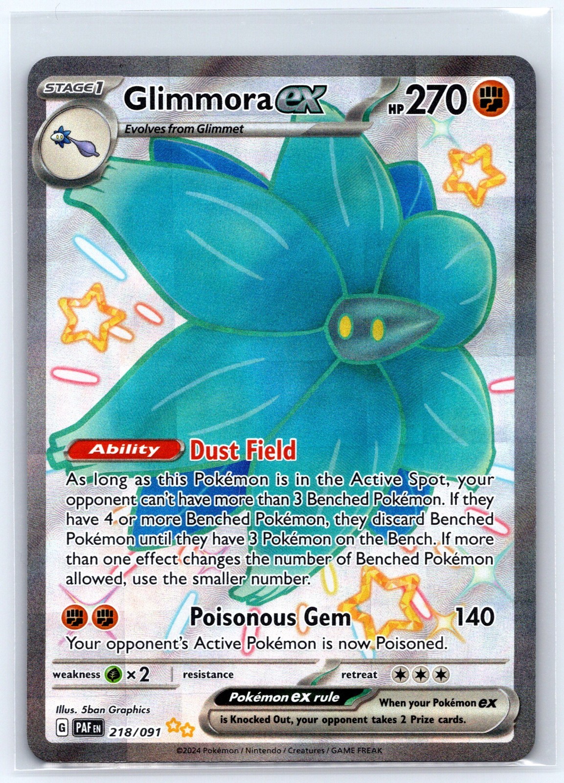 Glimmora ex 218/091 Paldean Fates Shiny Ultra Rare Pokemon TCG – NM