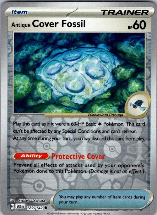 ANTIQUE COVER FOSSIL 129/142 STELLAR CROWN REVERSE HOLO POKEMON