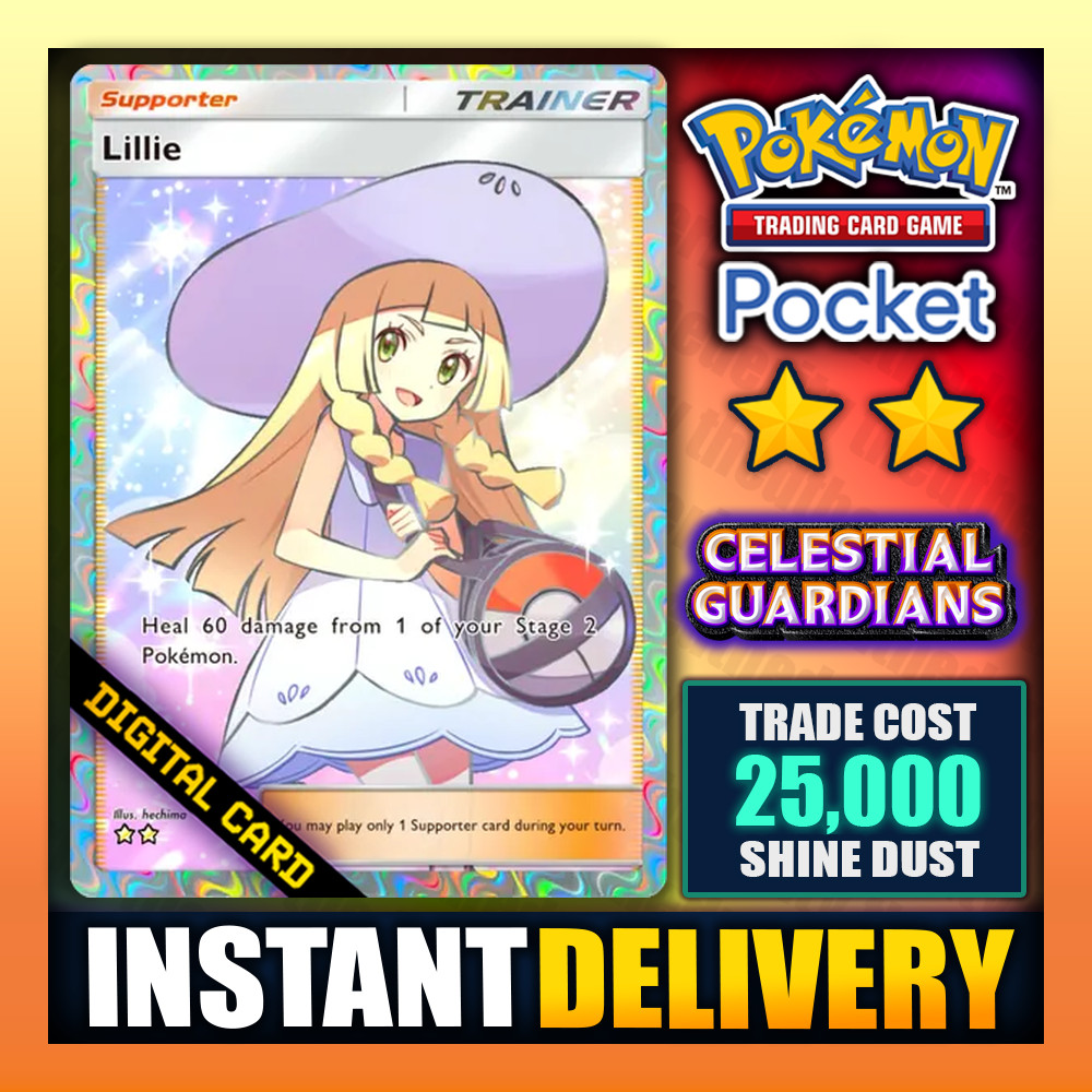 Lillie – Pokemon TCG Pocket – Full Art ⭐⭐ Celestial Guardians – English – Fast ✅