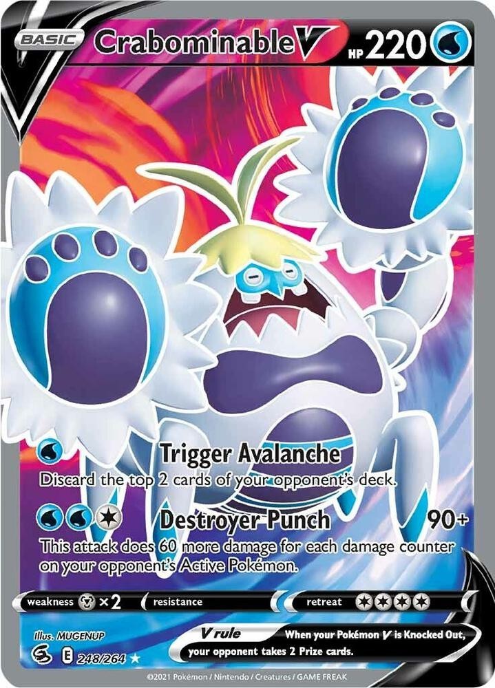 Pokemon Fusion Strike Full Art Crabominable V 248/264 – Near Mint (NM)