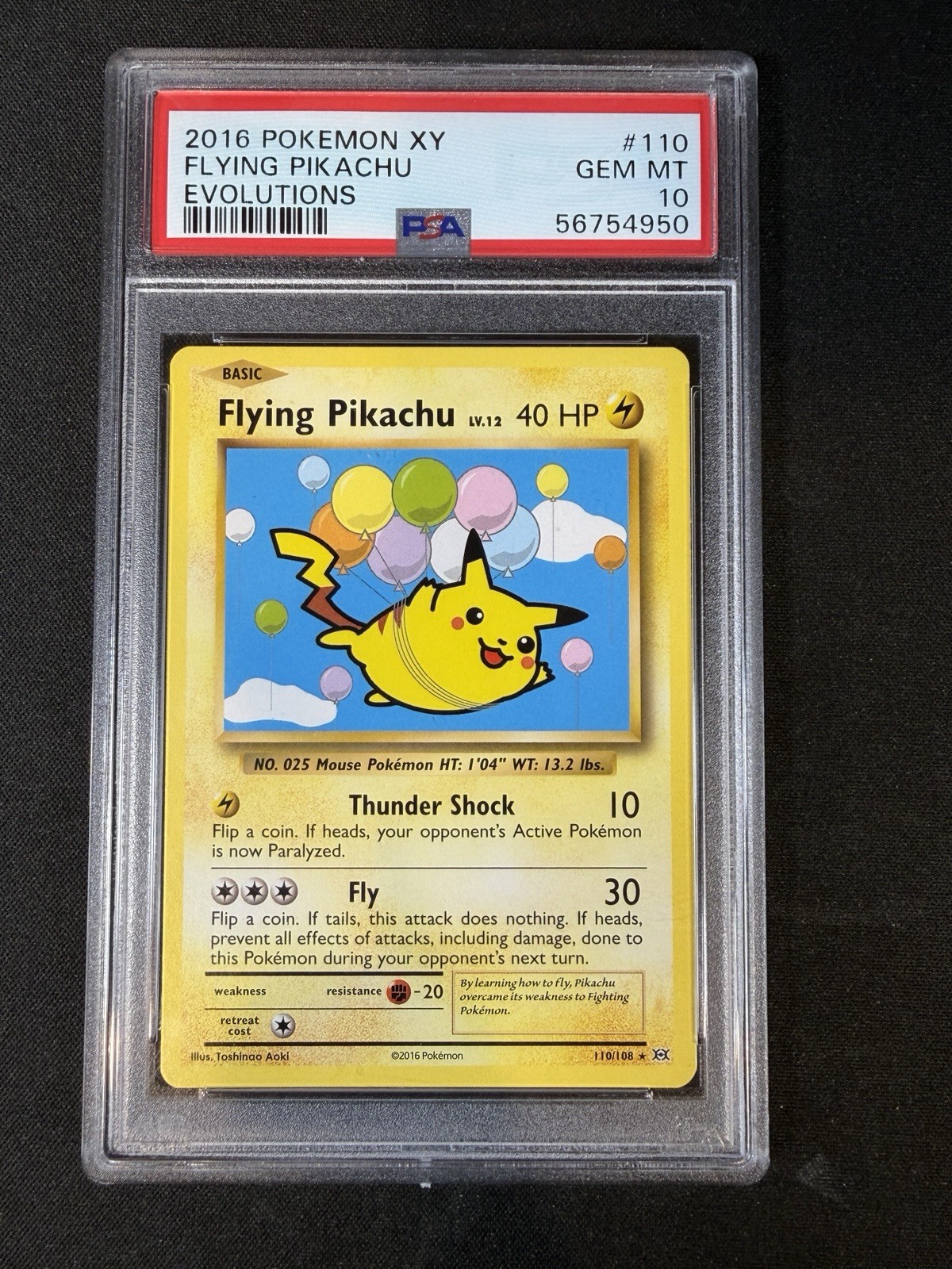 Pokémon TCG Flying Pikachu Evolutions 110/108 Regular Secret Rare