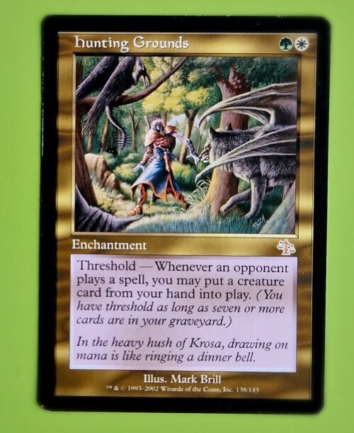 MTG, 4x Hunting Grounds, Judgment, Four Multicoloured Green/White Rares.