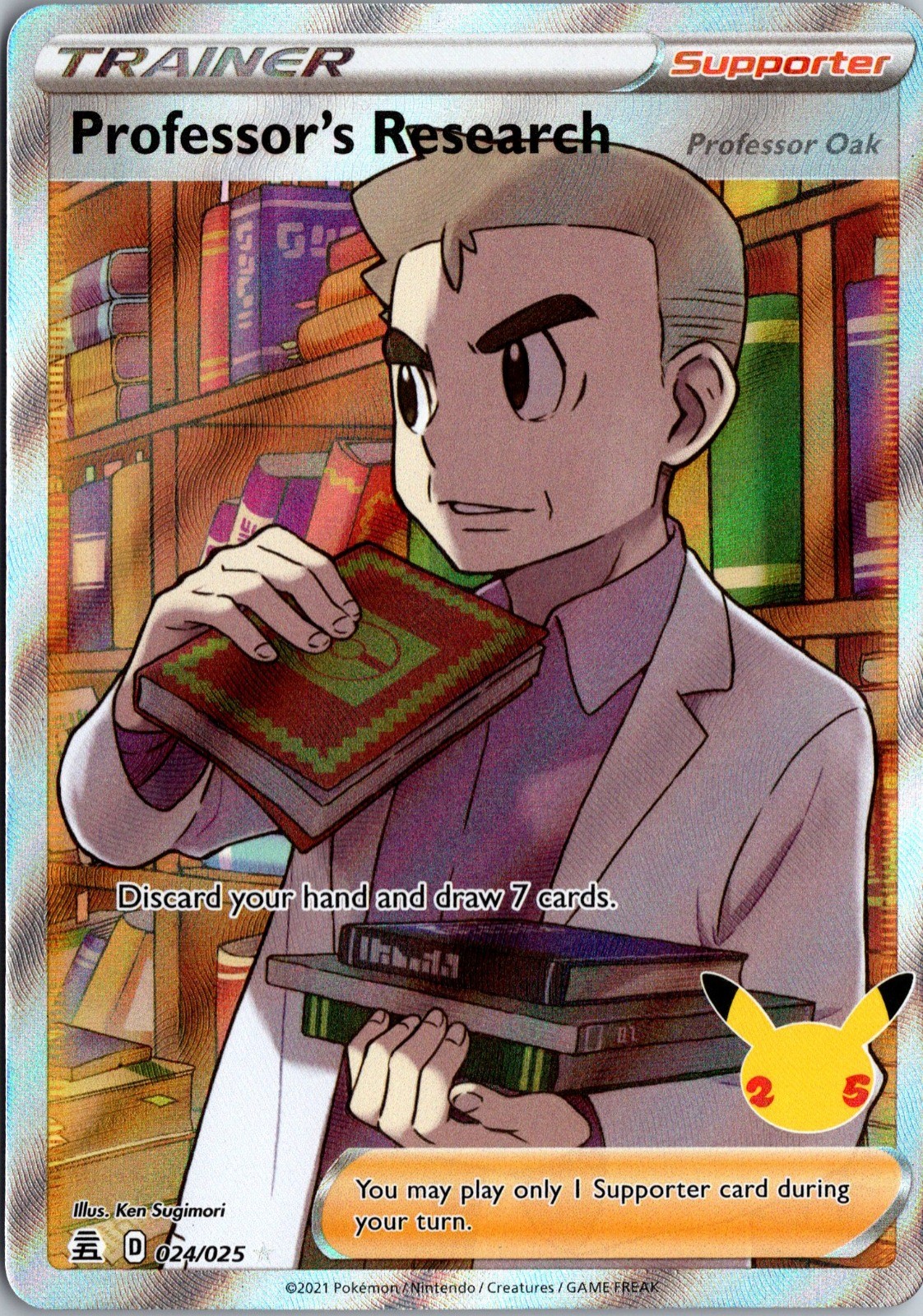 Professor’s Research Professor Oak (Full Art)Ultra Rare Celebrations 024/025 NM