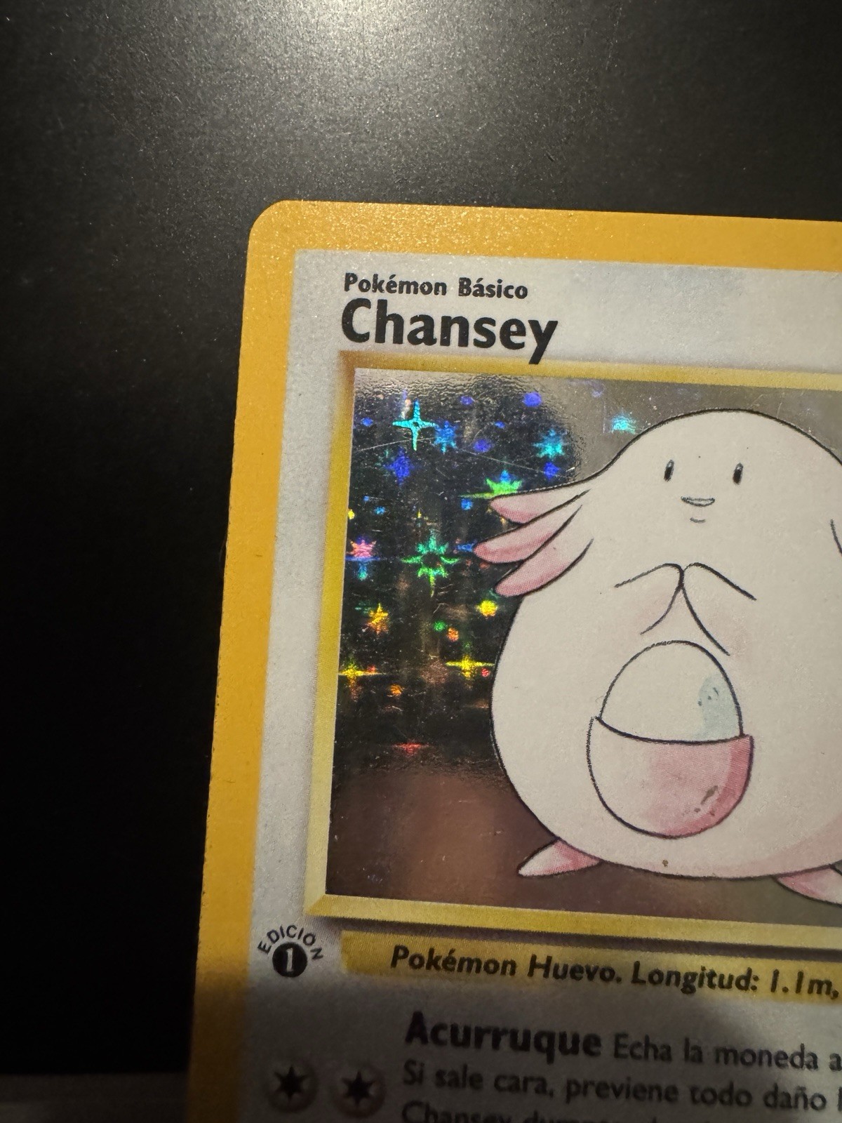 1st Edition Base Set Chansey 3/102 Holo Rare 1999 Authentic Spanish LP