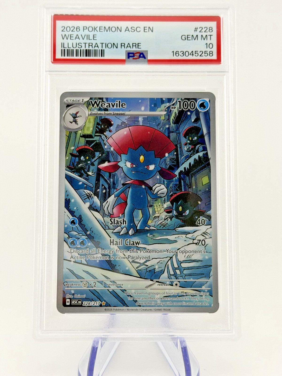 Weavile 228/217 Me: Ascended Heroes Holo PSA 10
