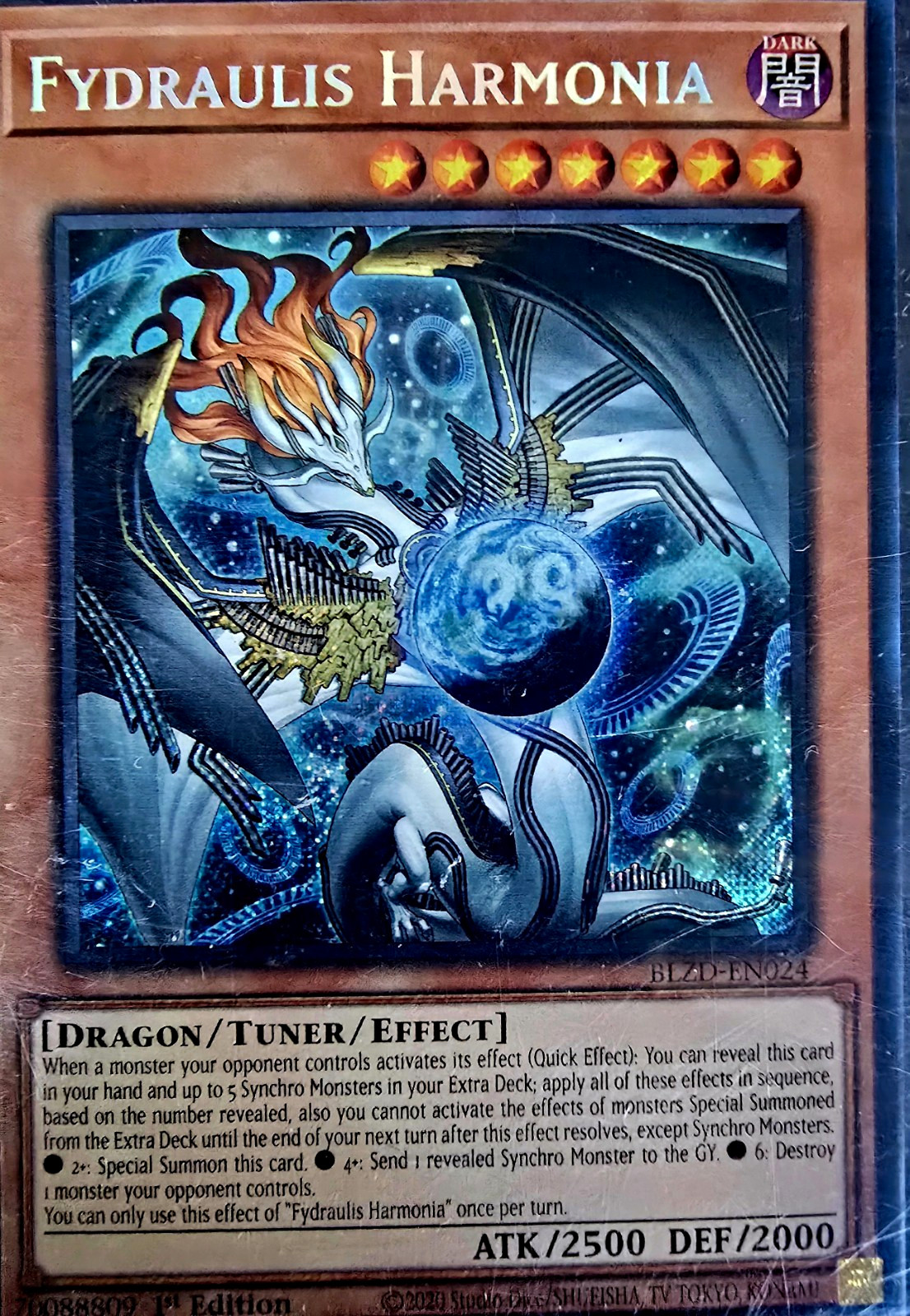 Konami Fydraulis Harmonia BLZD-EN024 Blazing Dominion 1st Ed Secret Rare Foil