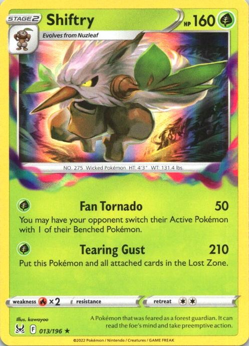 SHIFTRY 013/196 HOLO RARE LOST ORIGIN POKEMON NM/M