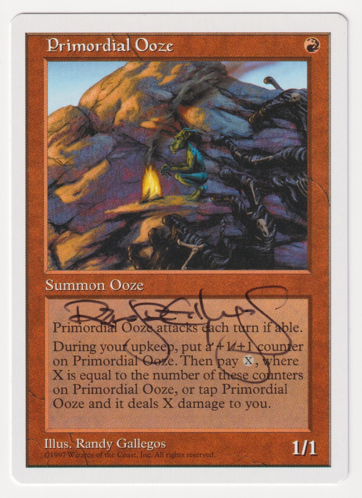 Signed Primordial Ooze Proof LP 5th Edition Artist Randy Gallegos MTG Magic AP!