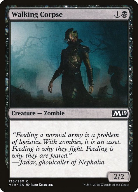 Walking Corpse 126 M19 Core MTG Black Zombie Creature Common 2018 Kieryluk NM