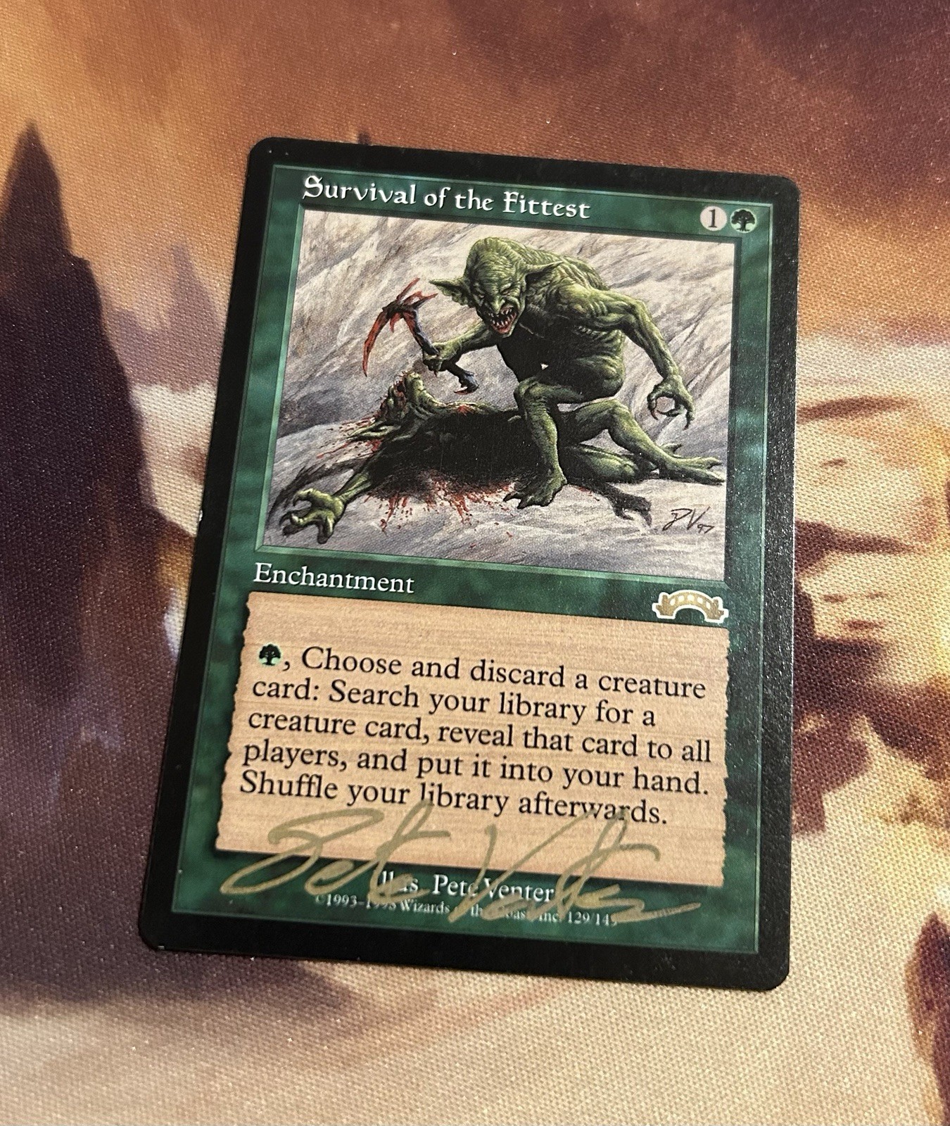 Survival of the Fittest MTG Magic Exodus 1998 SIGNED Pete Venters Reserved List