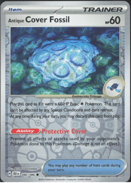 Antique Cover Fossil – 080/086 – Reverse Holo – White Flare – NM/M