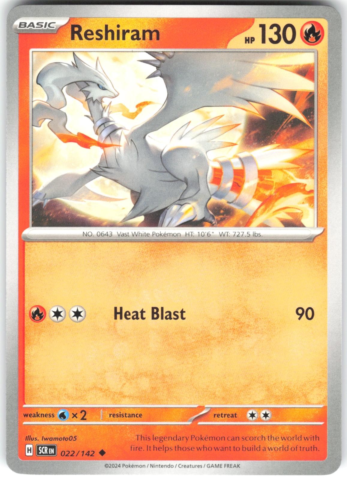 Reshiram 22/142 Stellar Crown Pokemon NM