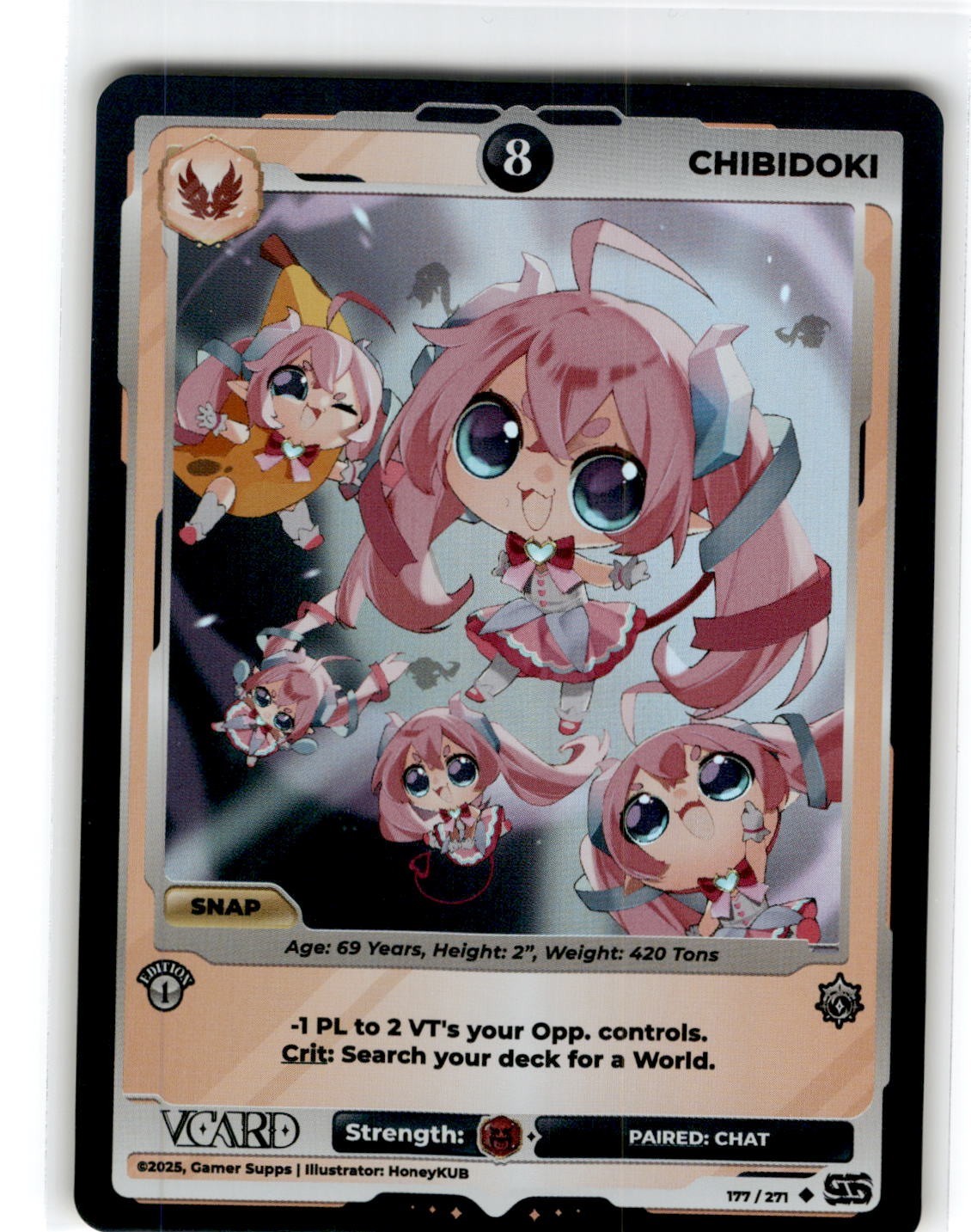 VCard Divine Chaos First Edition 8 Holo Foil Chibidoki