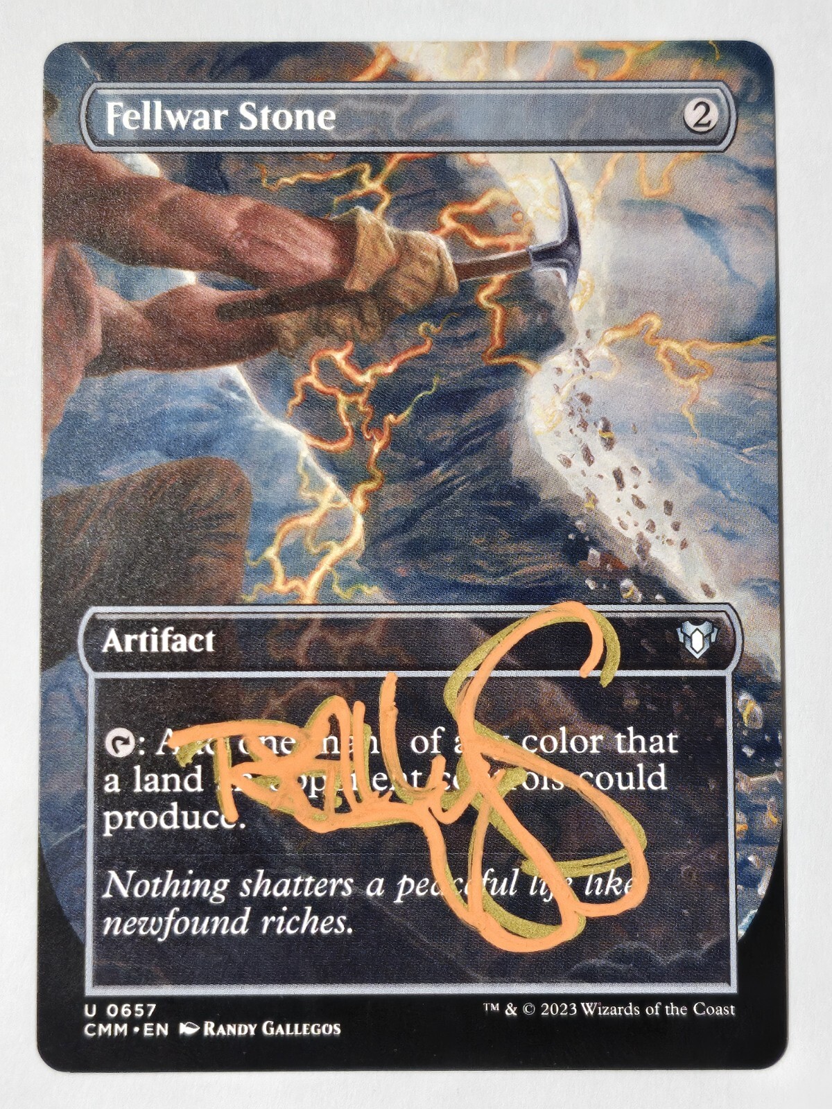 FELLWAR STONE (borderless) Randy Gallegos ARTIST SIGNED CMM Auto MTG Non-foil