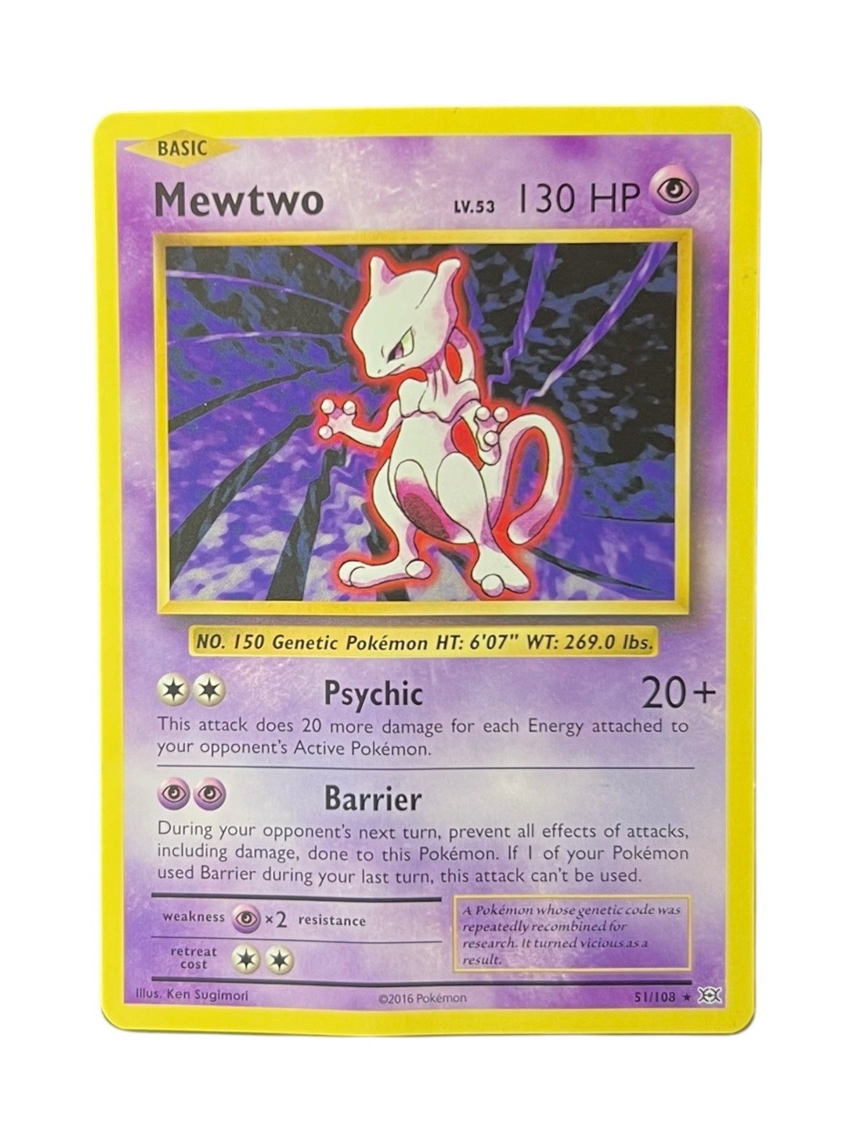 2016 Pokemon XY Evolutions Mewtwo #51/108 LP
