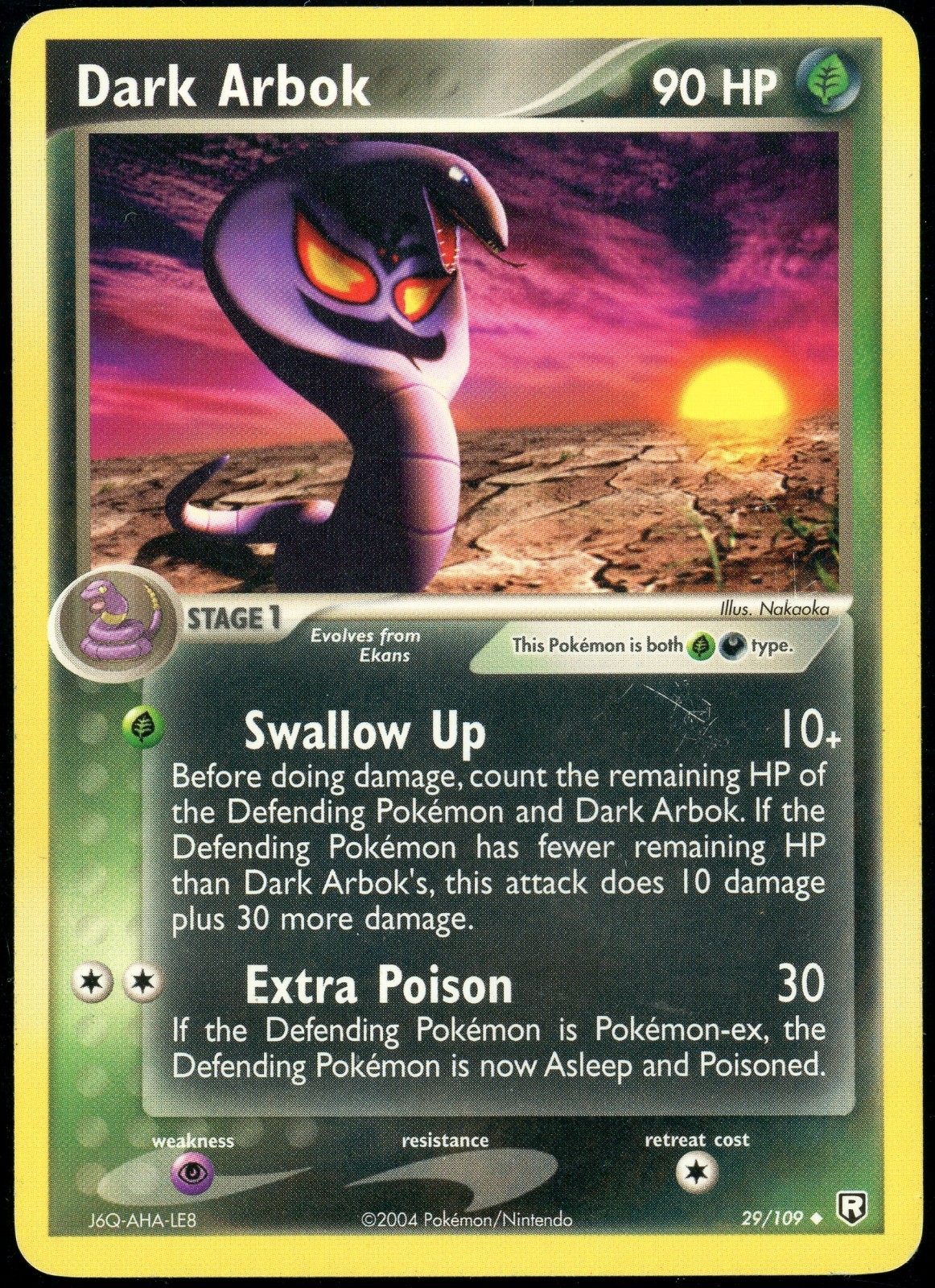 Pokemon TCG Dark Arbok 29/109 ex Team Rocket Returns MP/HP