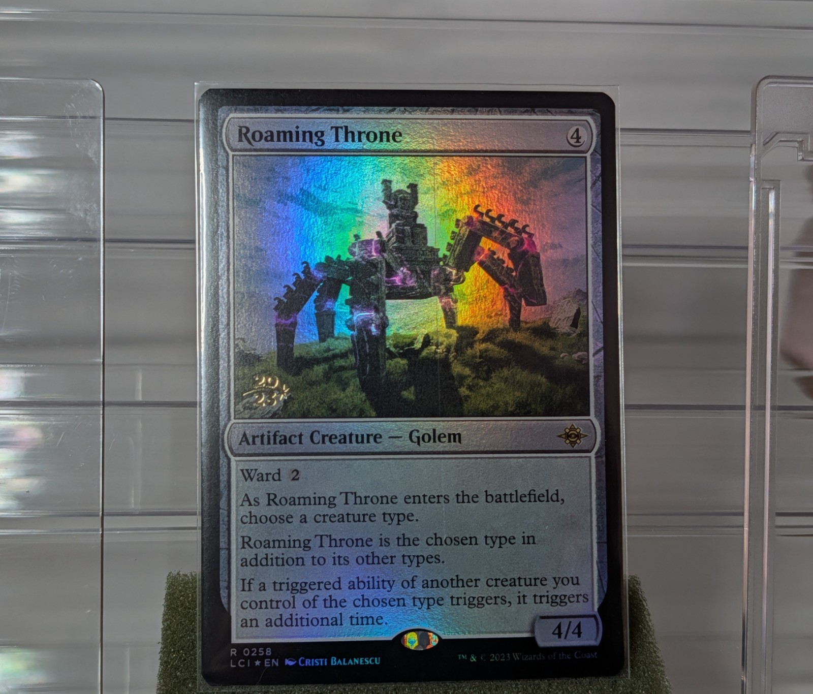 MTG Roaming Throne Foil Prerelease Promo LCI 258 – Misprint Line Rare Magic Card
