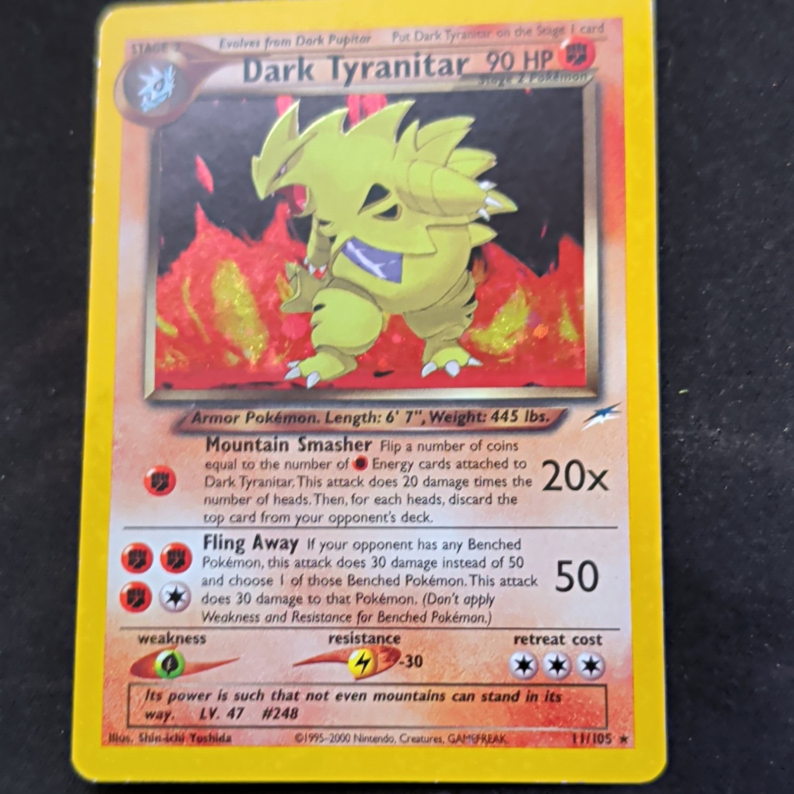 Dark Tyranitar 11/105 Neo Destiny Holo Rare 90HP EN Unlimited