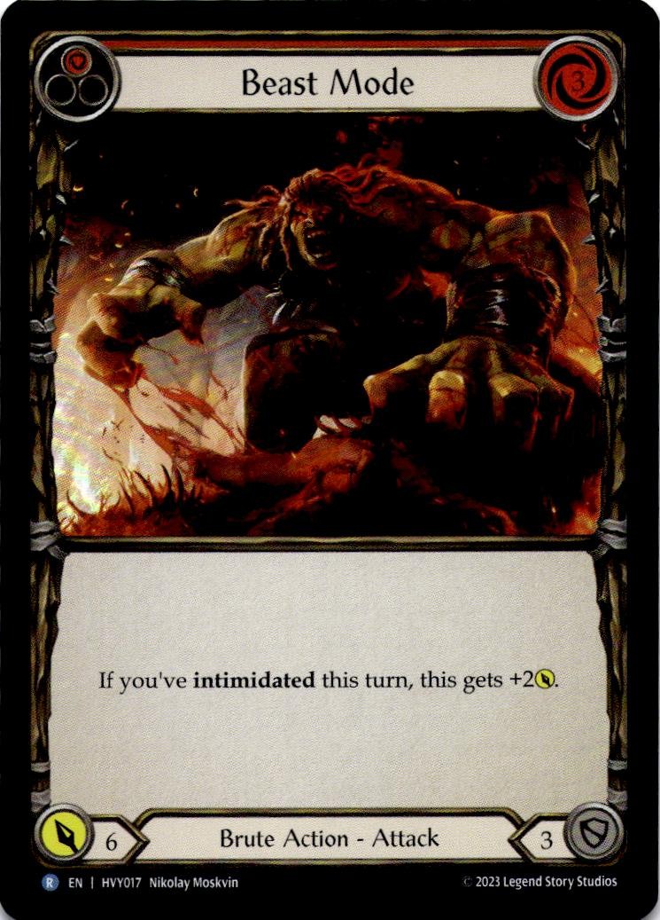 Beast Mode (Red) NM (Foil) Rare Heavy Hitters Flesh and Blood
