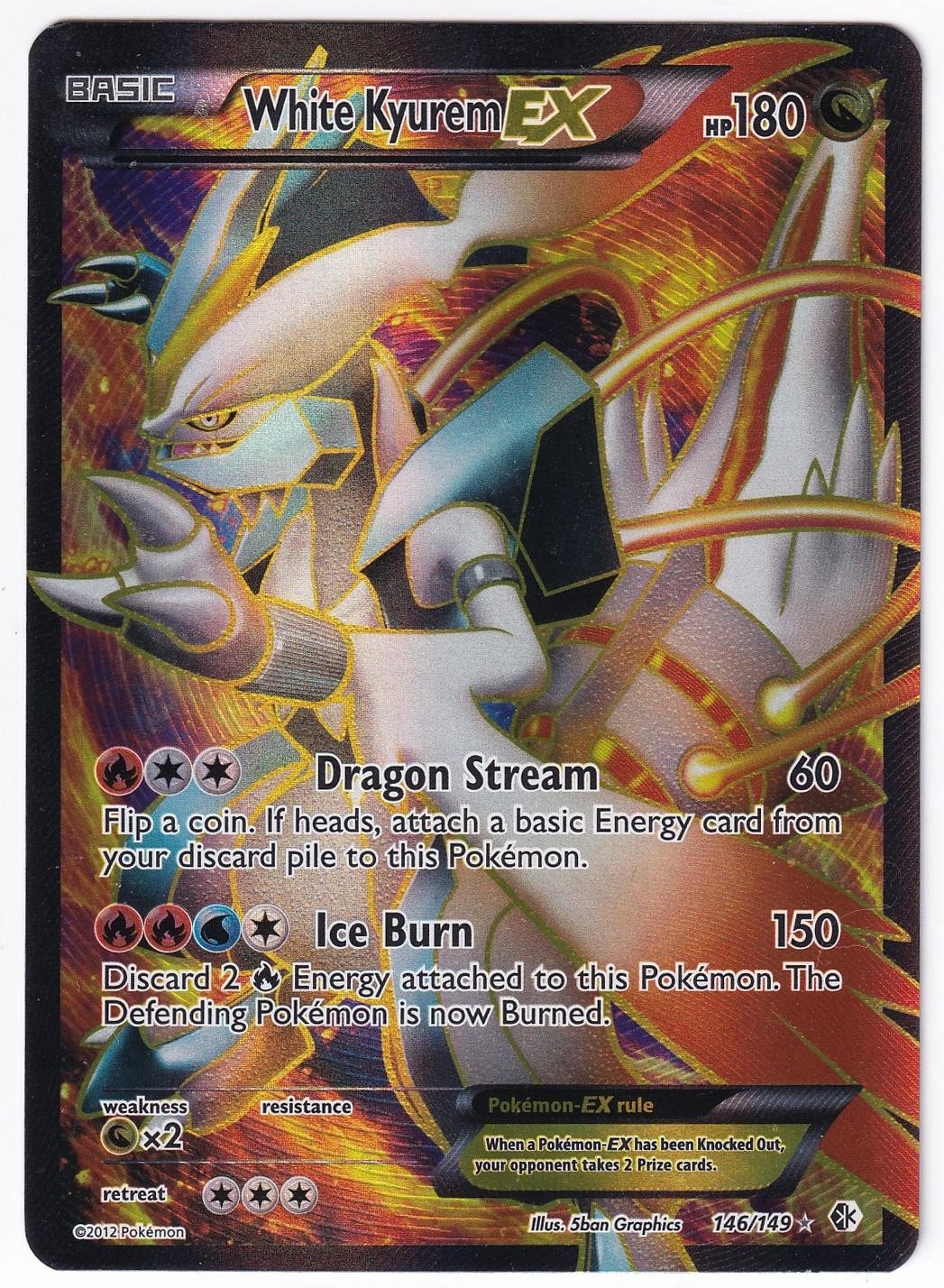 Pokemon TCG White Kyurem EX 146/149 Ultra Rare Boundaries Crossed Holo HP