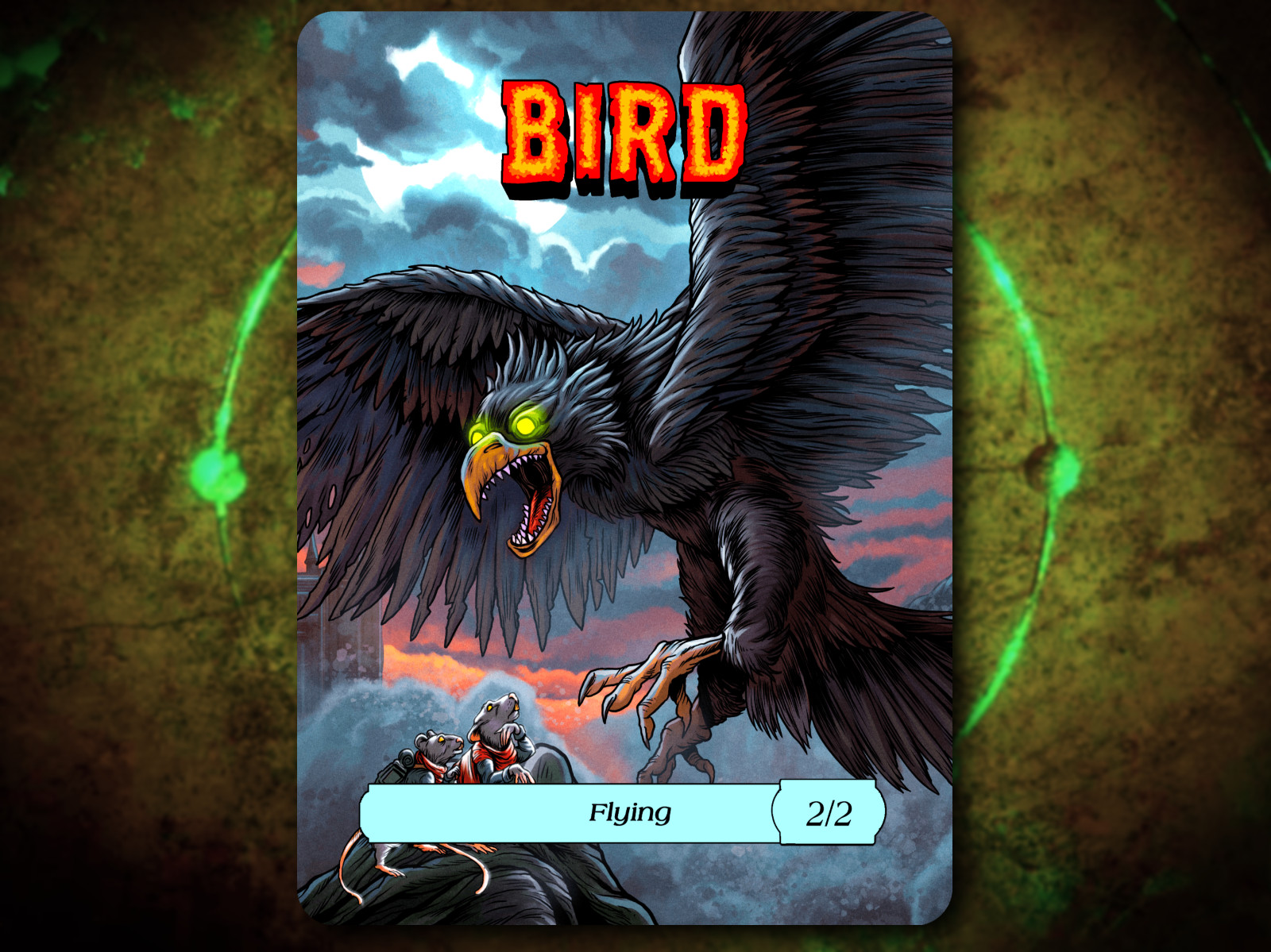 Bird 2/2 Flying Full Art Token [by Darkside Tokens] Magic the Gathering MTG!