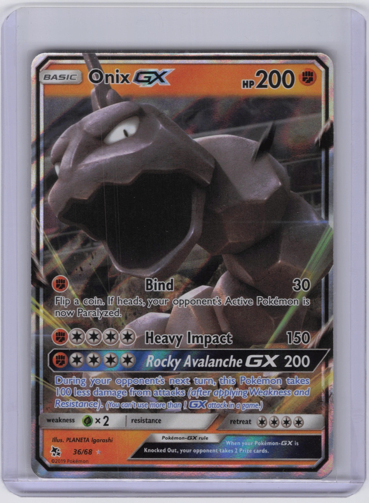 Onix GX Ultra Rare Hidden Fates 36/68 NM