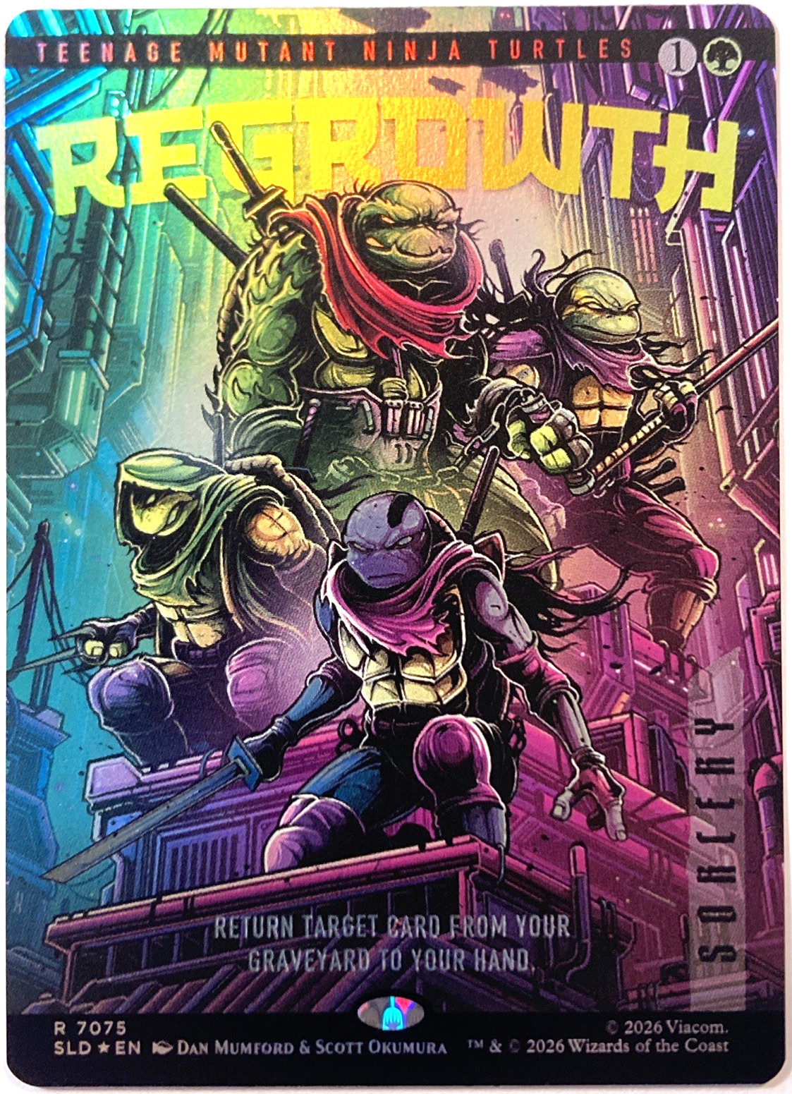 MTG Regrowth (Rainbow Foil) Secret Lair x TMNT: The Last Ronin 7075 NM