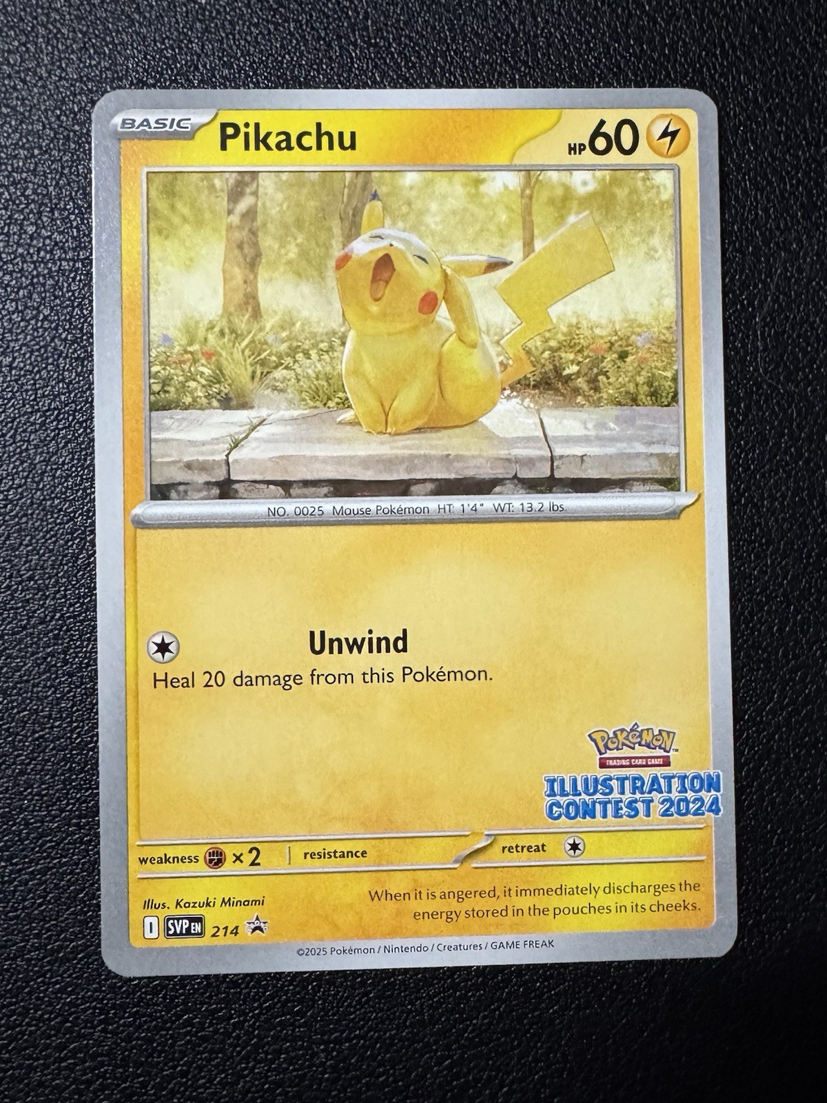 ◓Pikachu 214 S&V 2024 Illustration Contest – Pokémon Black Star Promo*NM◓