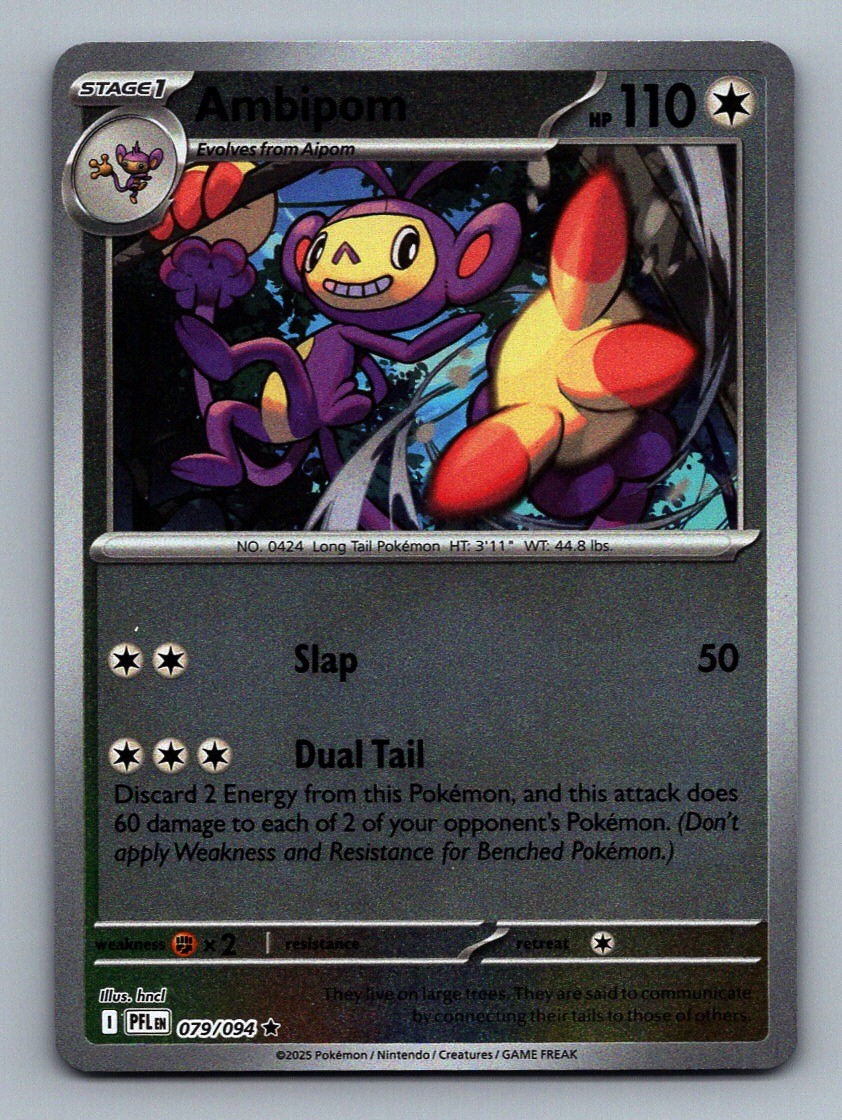 Ambipom #079/094 Reverse Holo Phantasmal Flames (hncl) Pokemon Card – NM