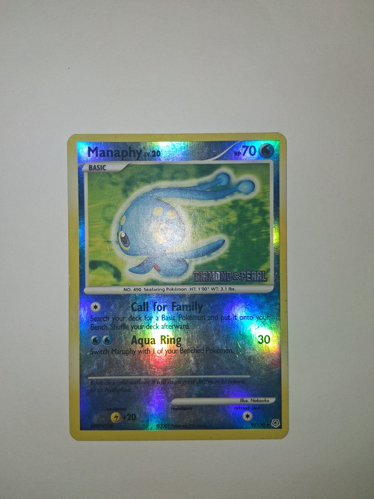 Manaphy – [Diamond & Pearl] 9/130 Burger King Reverse Holo
