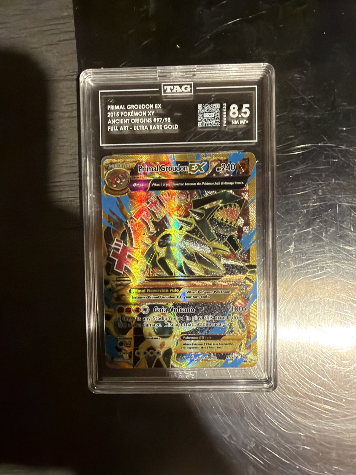 Pokémon Primal Groudon EX Shiny Full Art Holo Card XY Ancient Origins 97/98 MP