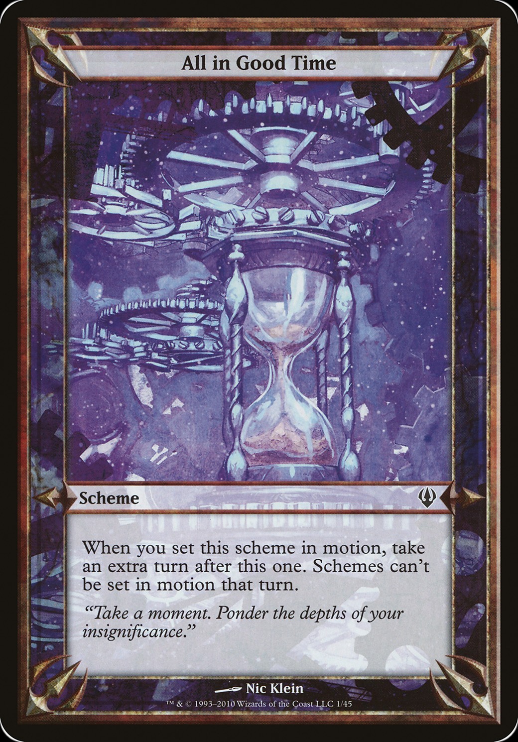 MTG / All in Good Time / Archenemy / NM / Oversized