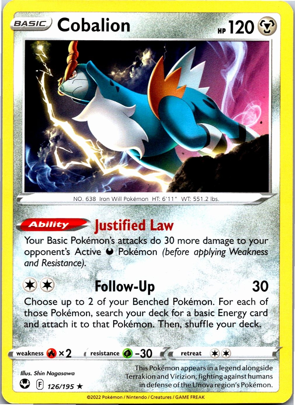 Cobalion Rare SWSH12: Silver Tempest 126/195 LP