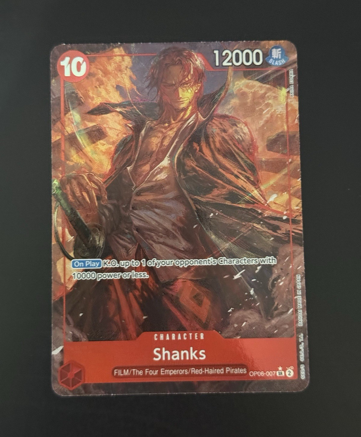 Shanks OP06-007 Wings of the Captain Super Rare Alt Art Foil 12000 Eng