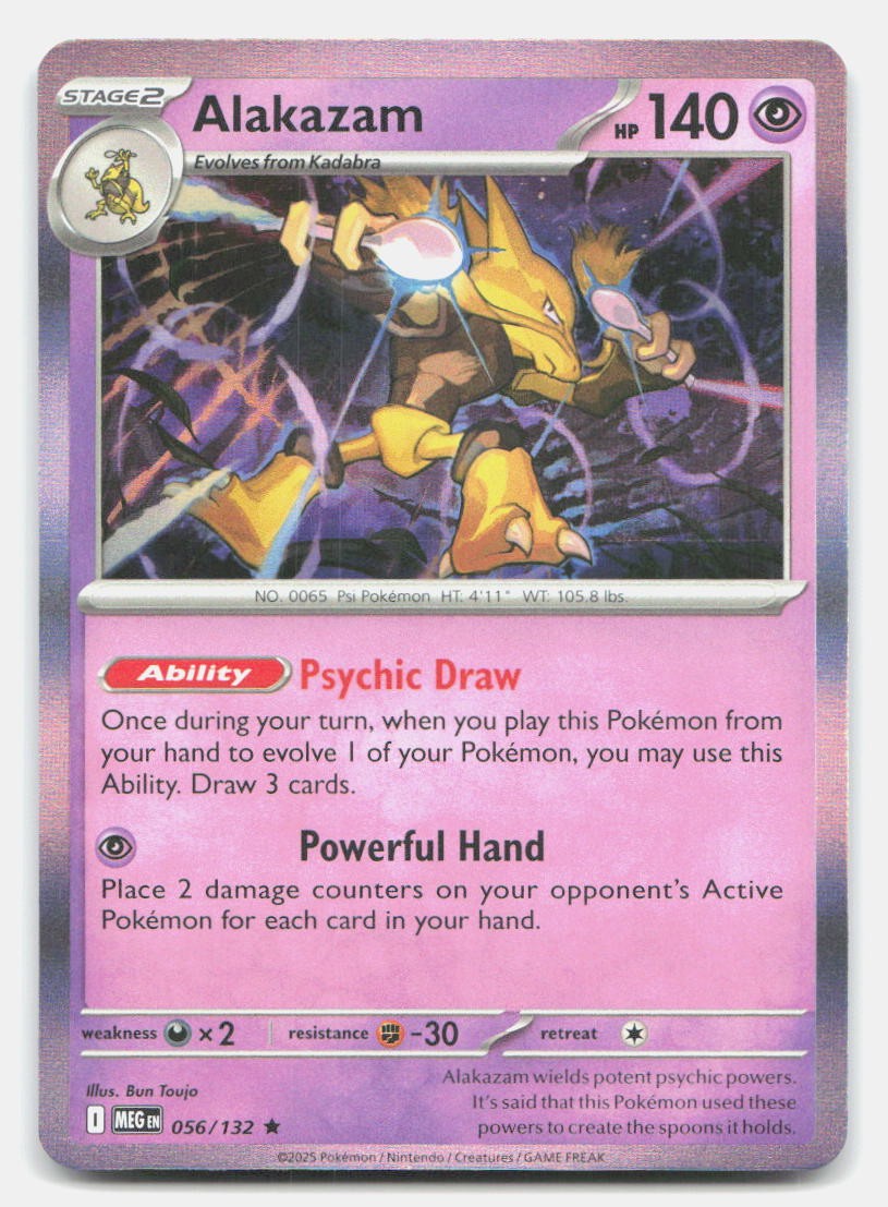 Alakazam 056/132 Rare Mega Evolution Pokemon Holo NM