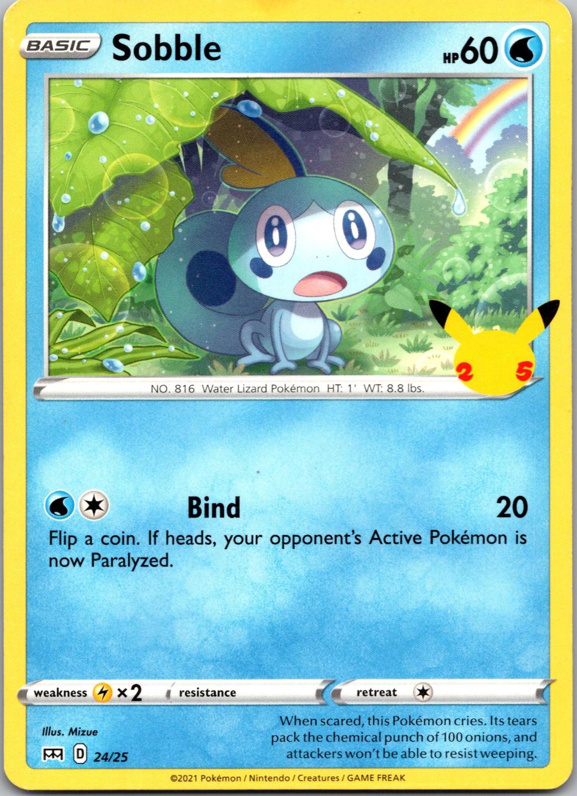 Sobble 024/025 Promo McDonald’s 25th Anniversary Promos Pokemon Near Mint