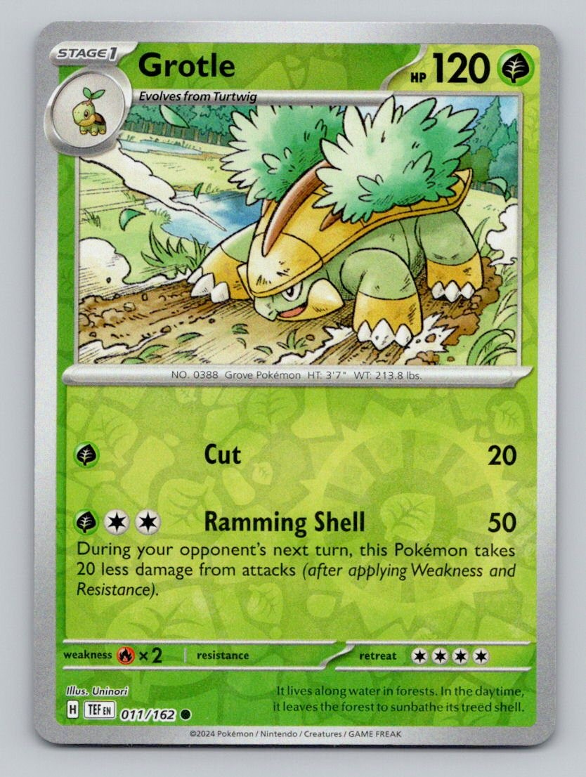 Grotle 011/162 Common Temporal Forces Pokemon Reverse Holo Near Mint