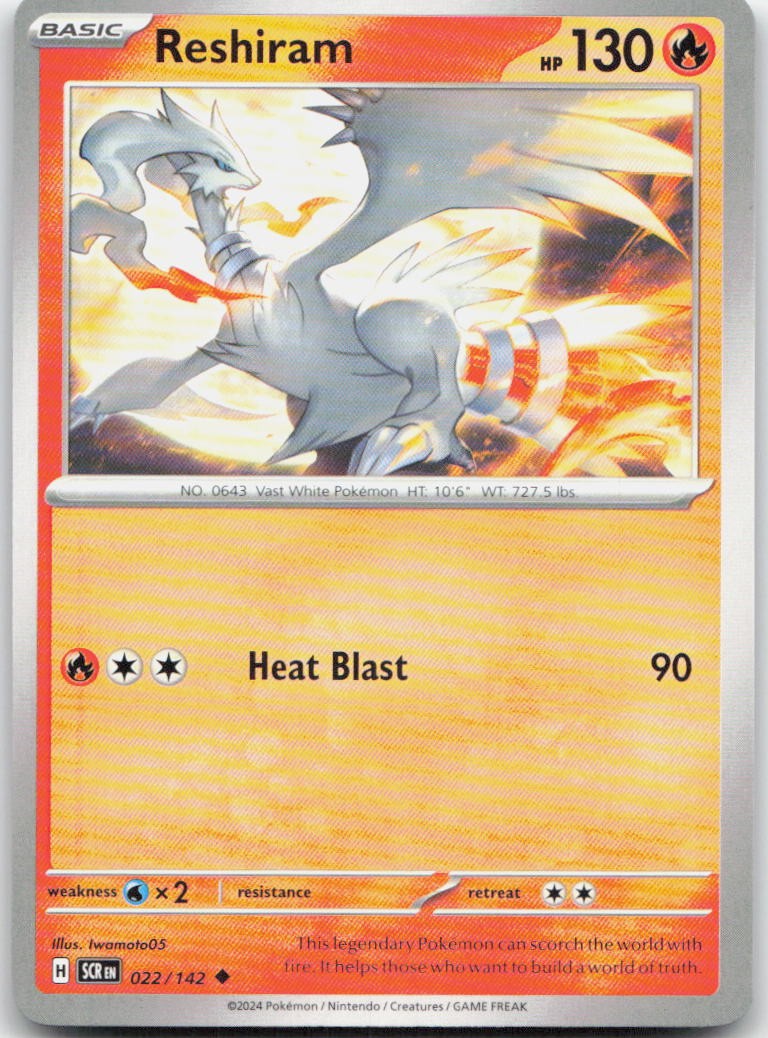 Reshiram 22/142 Uncommon Stellar Crown Pokemon Near Mint