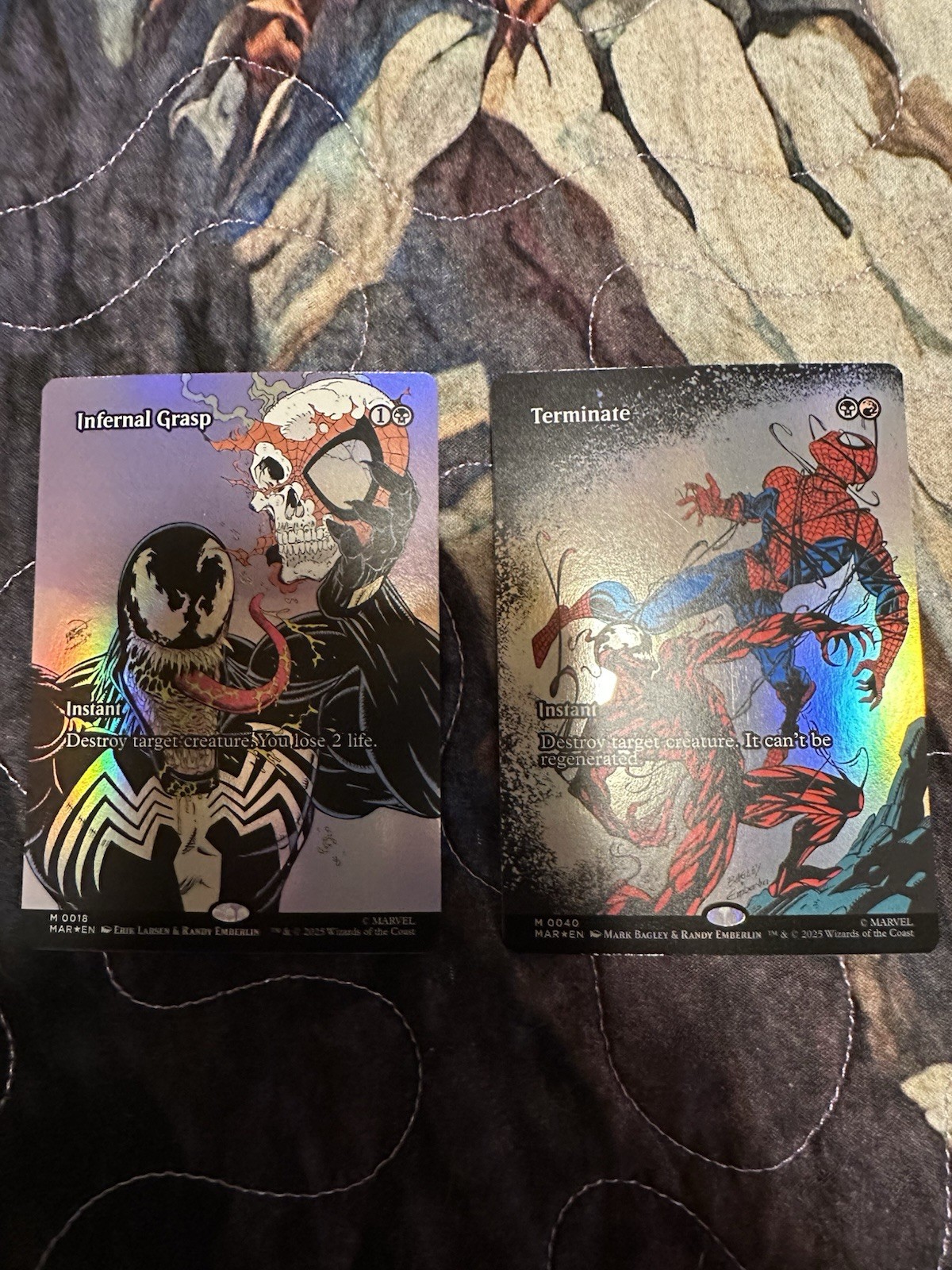 MTG Marvel Universe 2lot Infernal Grasp Borderless, Terminate Foil, M 0018 0040