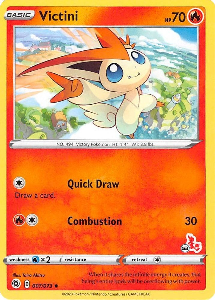 VICTINI (#53 CINDERACE STAMPED) 007/073 PROMO BATTLE ACADEMY 2022 NM/M POKEMON