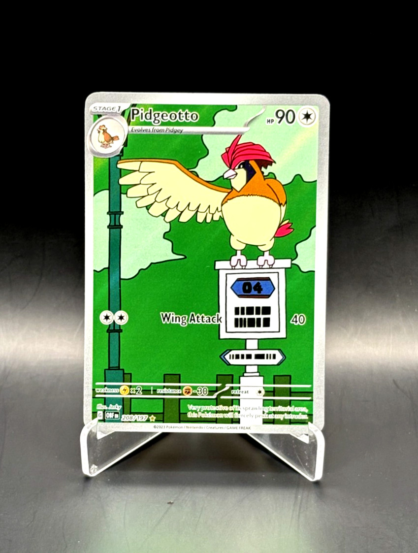 Pokémon TCG Pidgeotto Holo Illustration Rare SV03: Obsidian Flames 208/197 NM