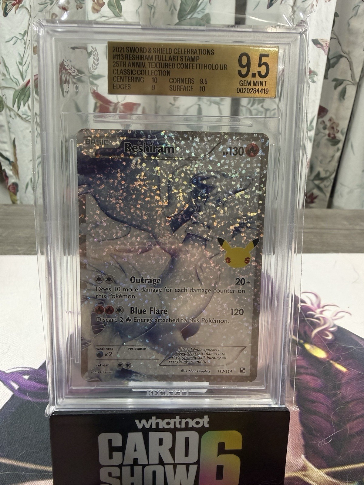 Pokemon Reshiram 113/114 Celebrations Classic Collection Beckett BGS 9.5 GEM