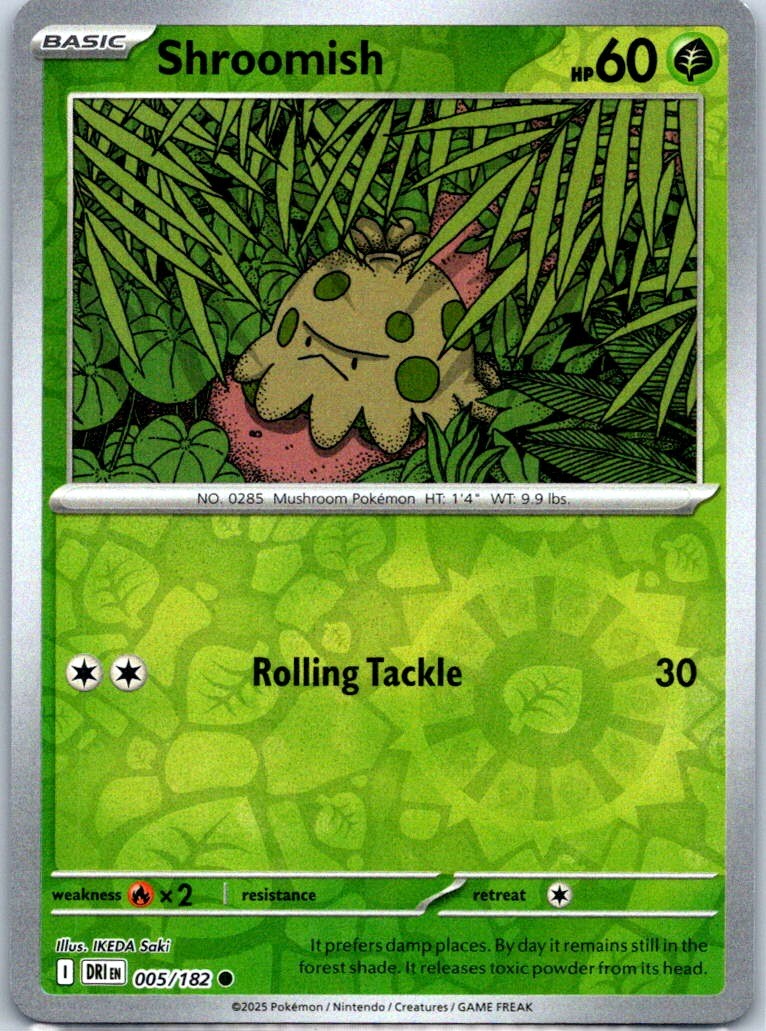 Shroomish Reverse Holo Common SV10: Destined Rivals 005/182 NM IKEDA Saki
