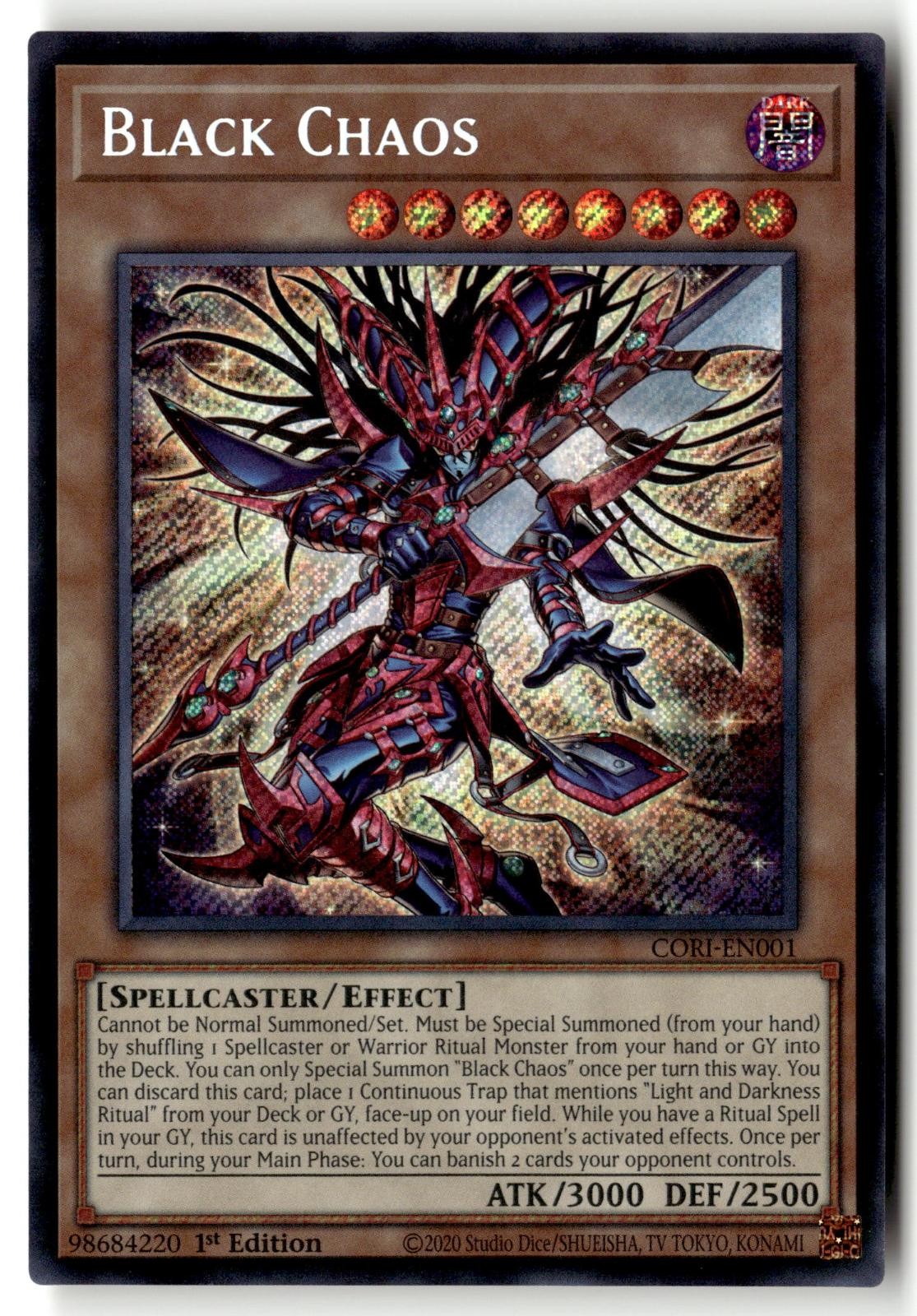Black Chaos CORI-EN001 Secret Rare Yu-Gi-Oh 1st Edition Near Mint