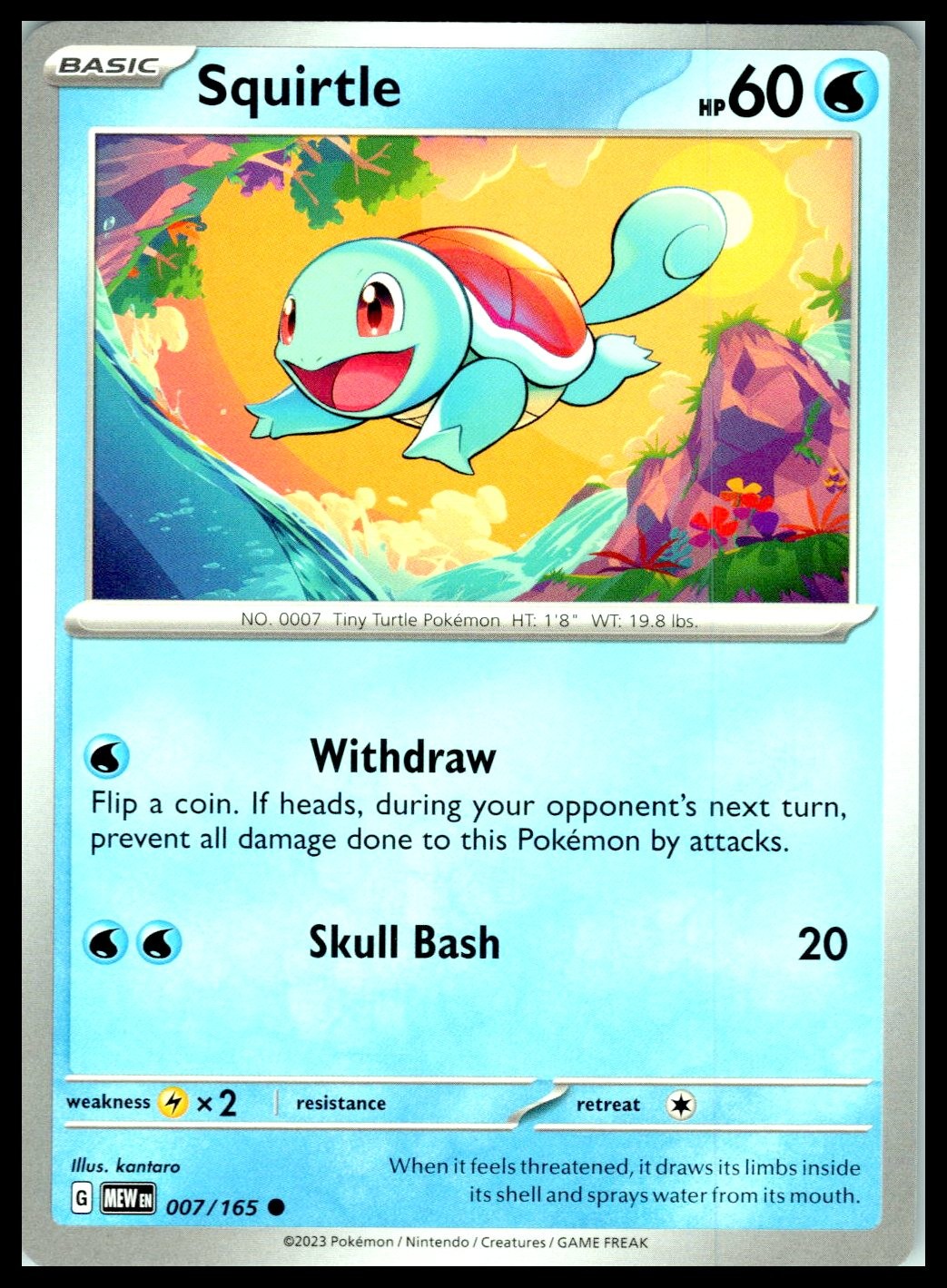 SQUIRTLE – Pokemon – kantaro 007/165 MEW 151 – Reverse Holo NM/M