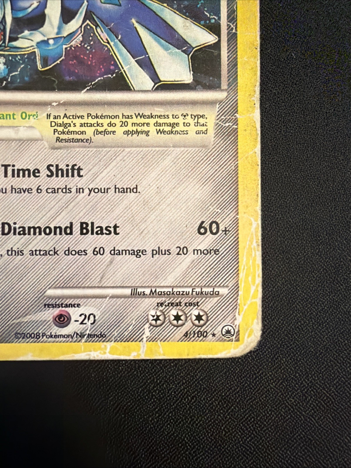 Pokemon DIALGA 4/100 Holo Rare (2008 Majestic Dawn) DMG/Damaged
