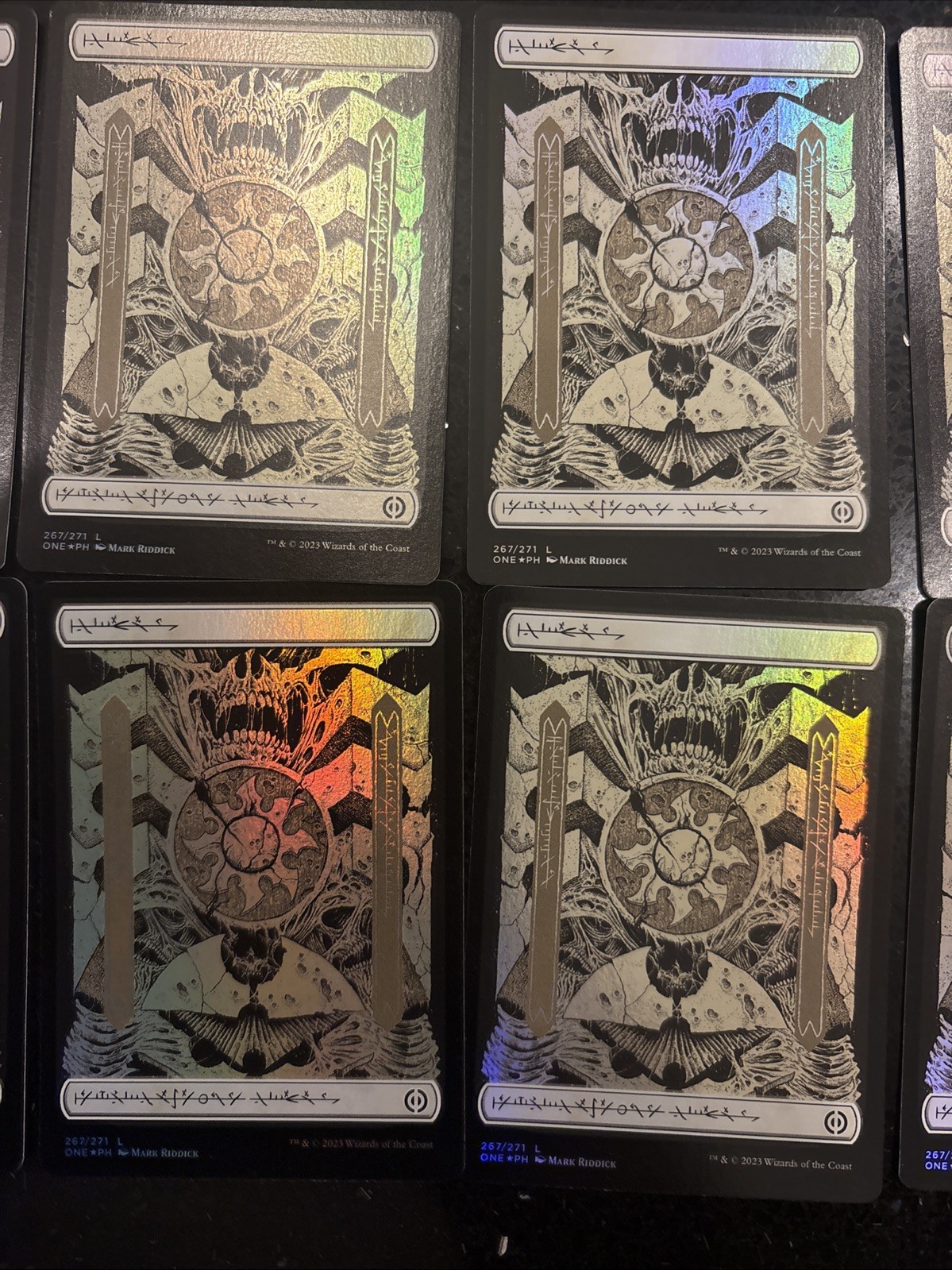 Mtg 10 X Phyrexian Script Plains Full Art FOIL